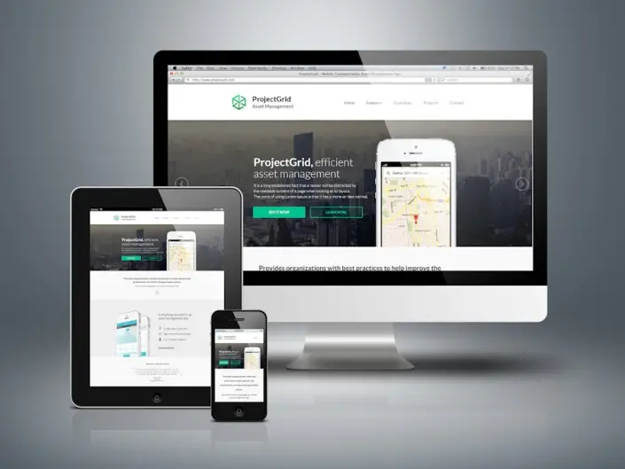 Website design by Matthew McWilliam shown on a desktop monitor, laptop, tablet and phone — design 17 of 17